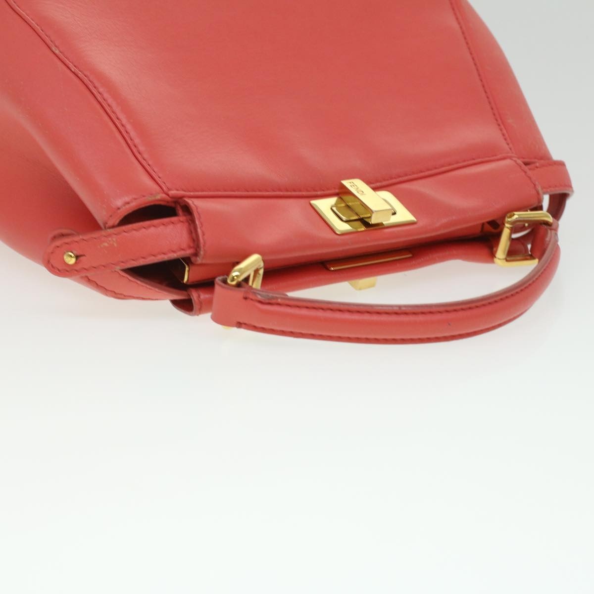 FENDI Micro Picaboo Hand Bag Leather Orange - 6