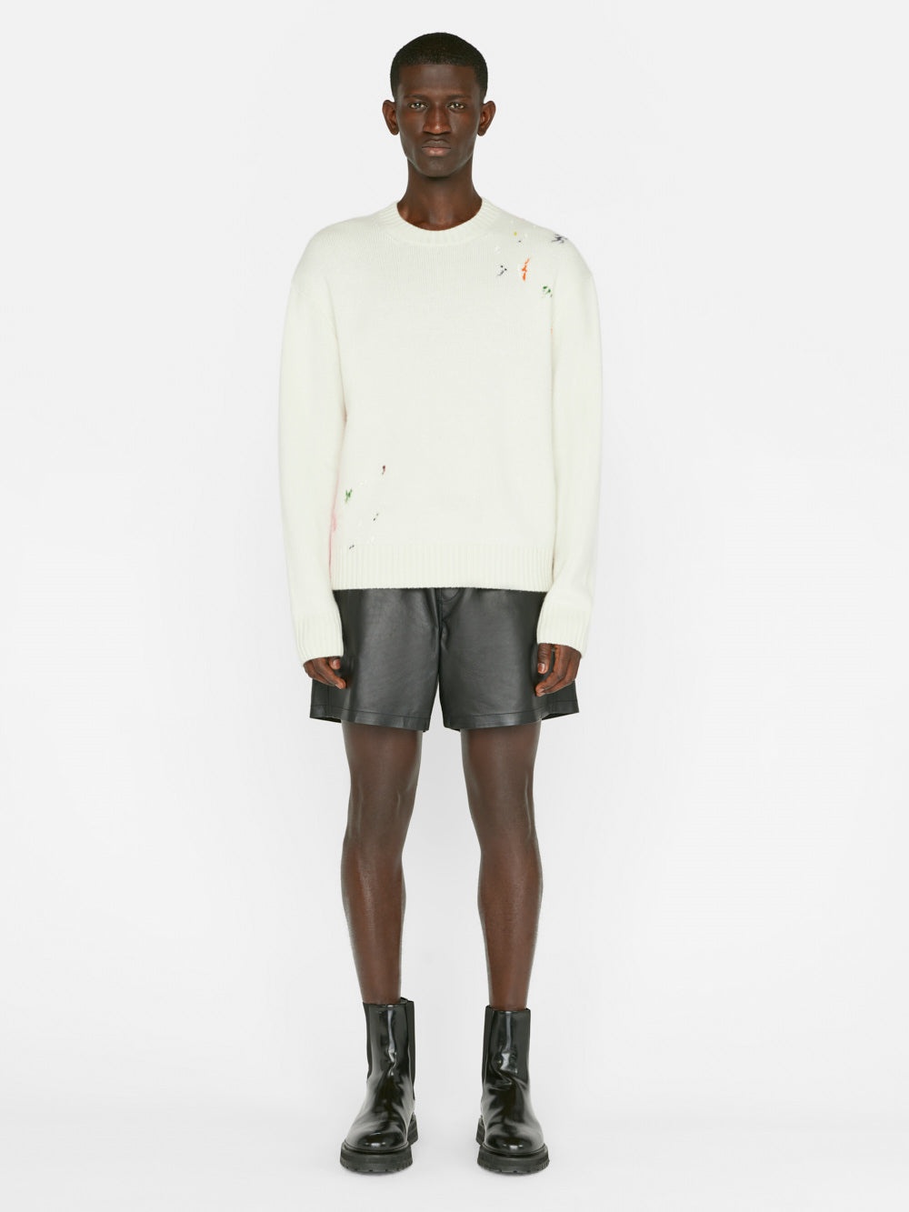 Color Spray Sweater in Off White Multi - 2