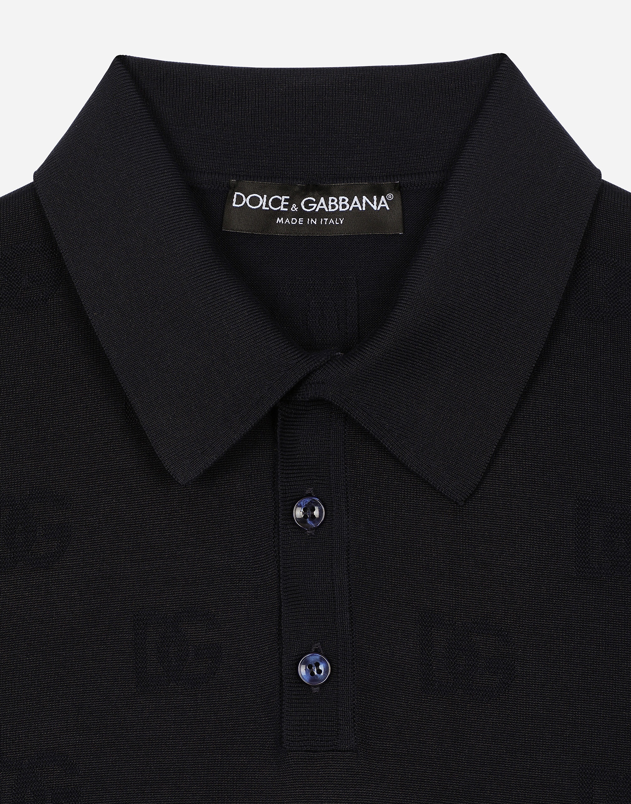 Silk polo-shirt with all-over DG logo embroidery - 3
