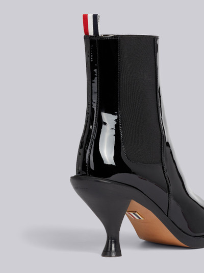 Thom Browne Black Soft Patent Leather 75mm Curved Heel Chelsea Boot outlook