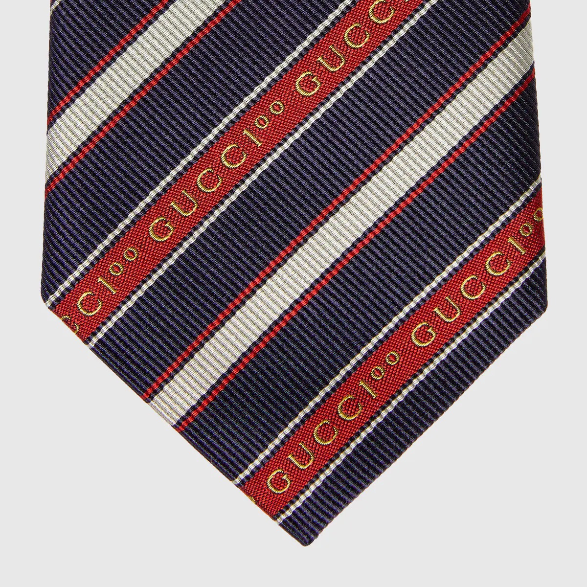 Gucci 100 stripe silk jacquard tie - 3