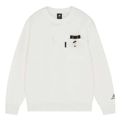New Balance Logo Print Sweatshirt 'White' AMT13388-IV - 1