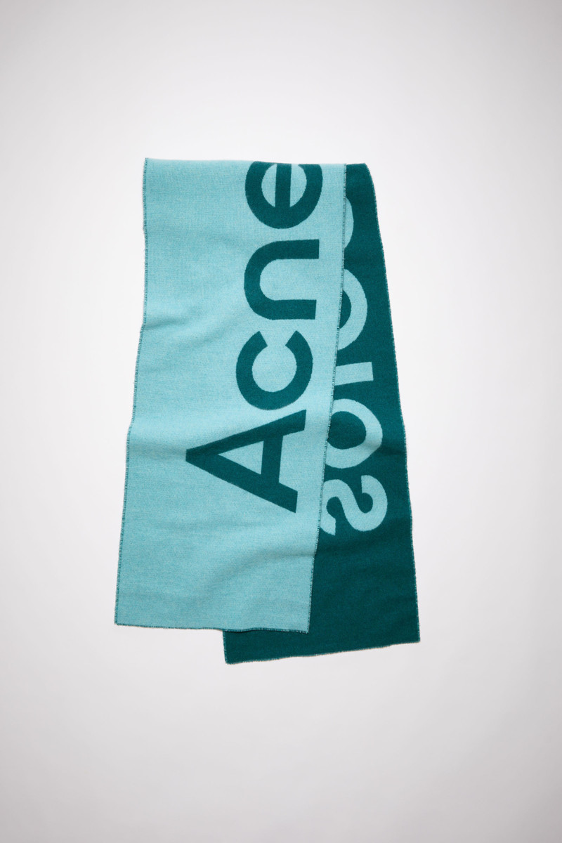 Logo jacquard scarf - Petrol blue/bright blue 1