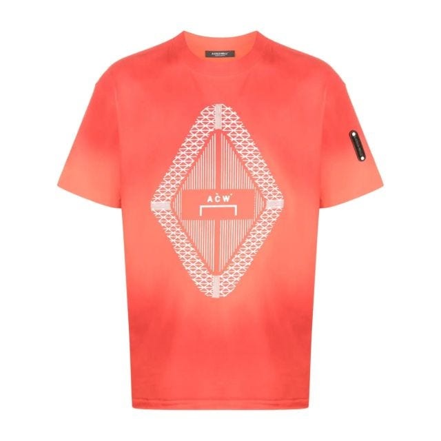Red Gradient T-shirt with print - 1