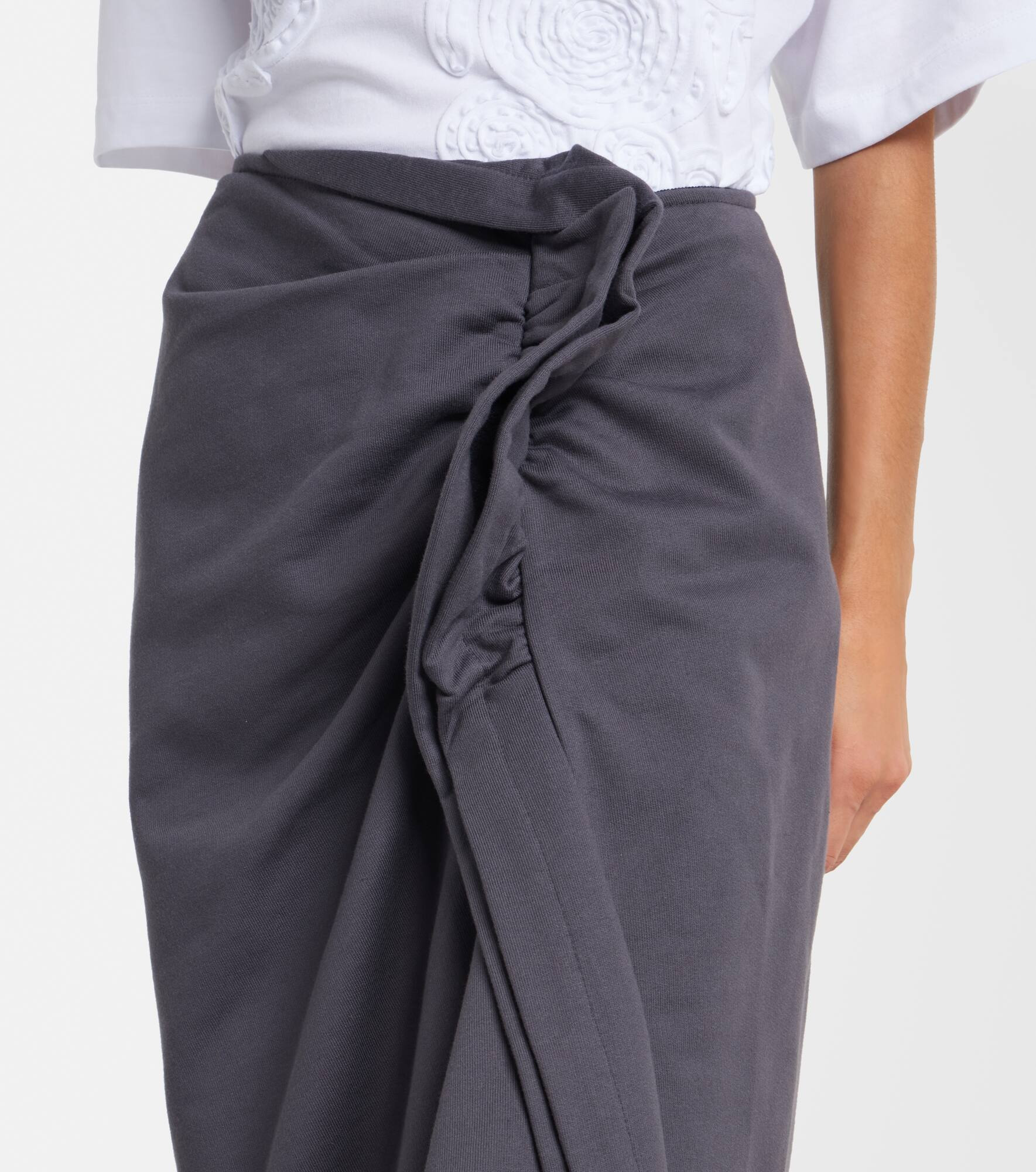 Ruffled cotton midi skirt - 4
