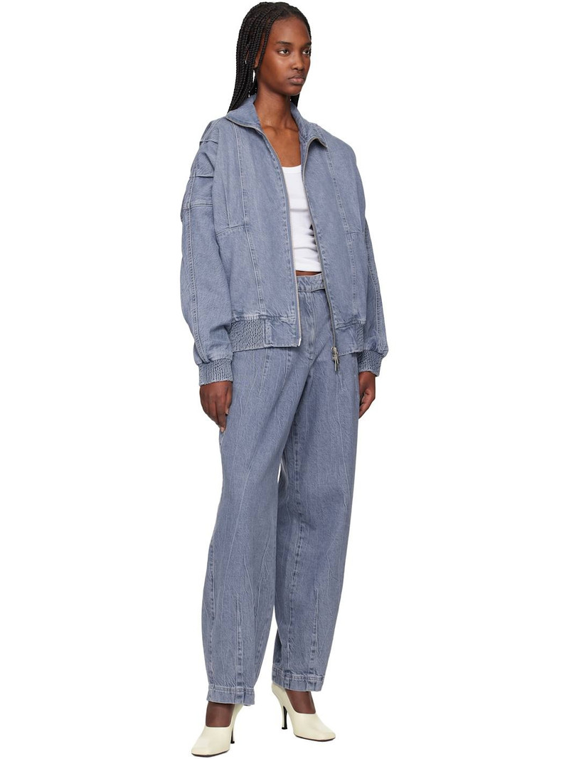REMAIN Birger Christensen Blue Bat Sleeve Denim Jacket outlook