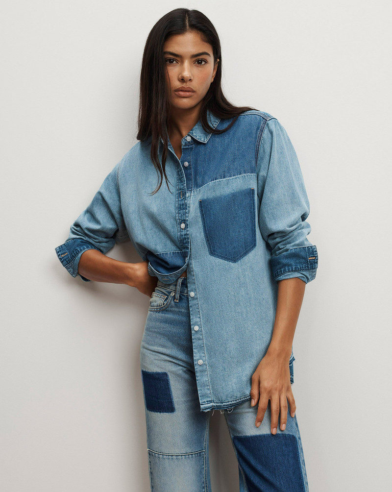 VERONICA BEARD DALMA DENIM BUTTON-DOWN SHIRT outlook