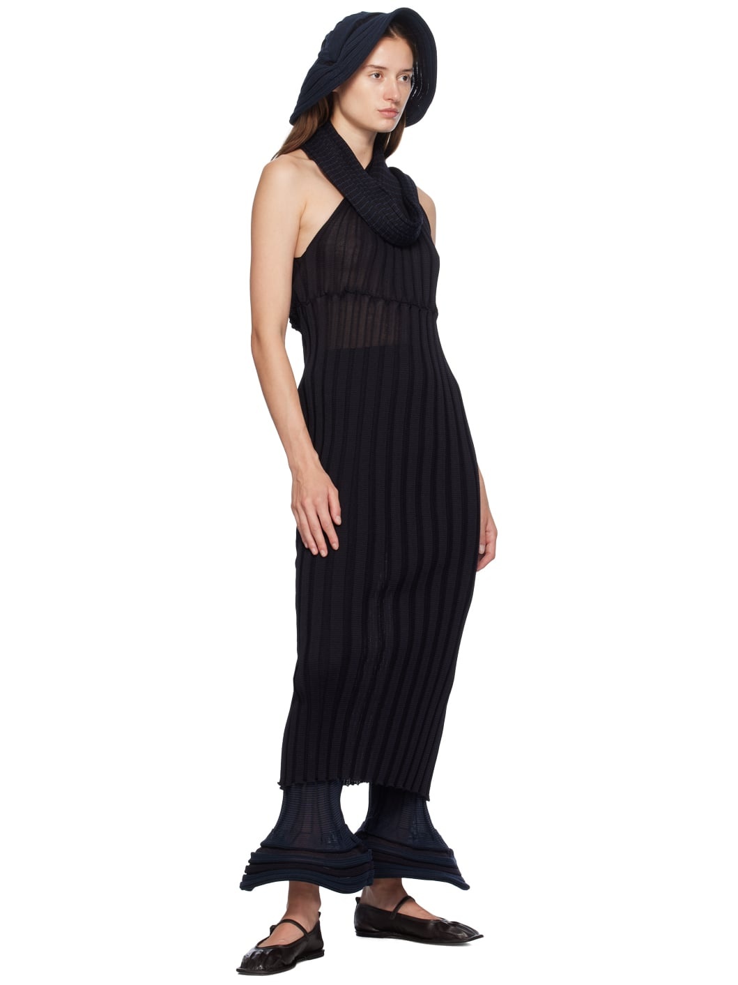 Black & Navy Asagao Maxi Dress - 4