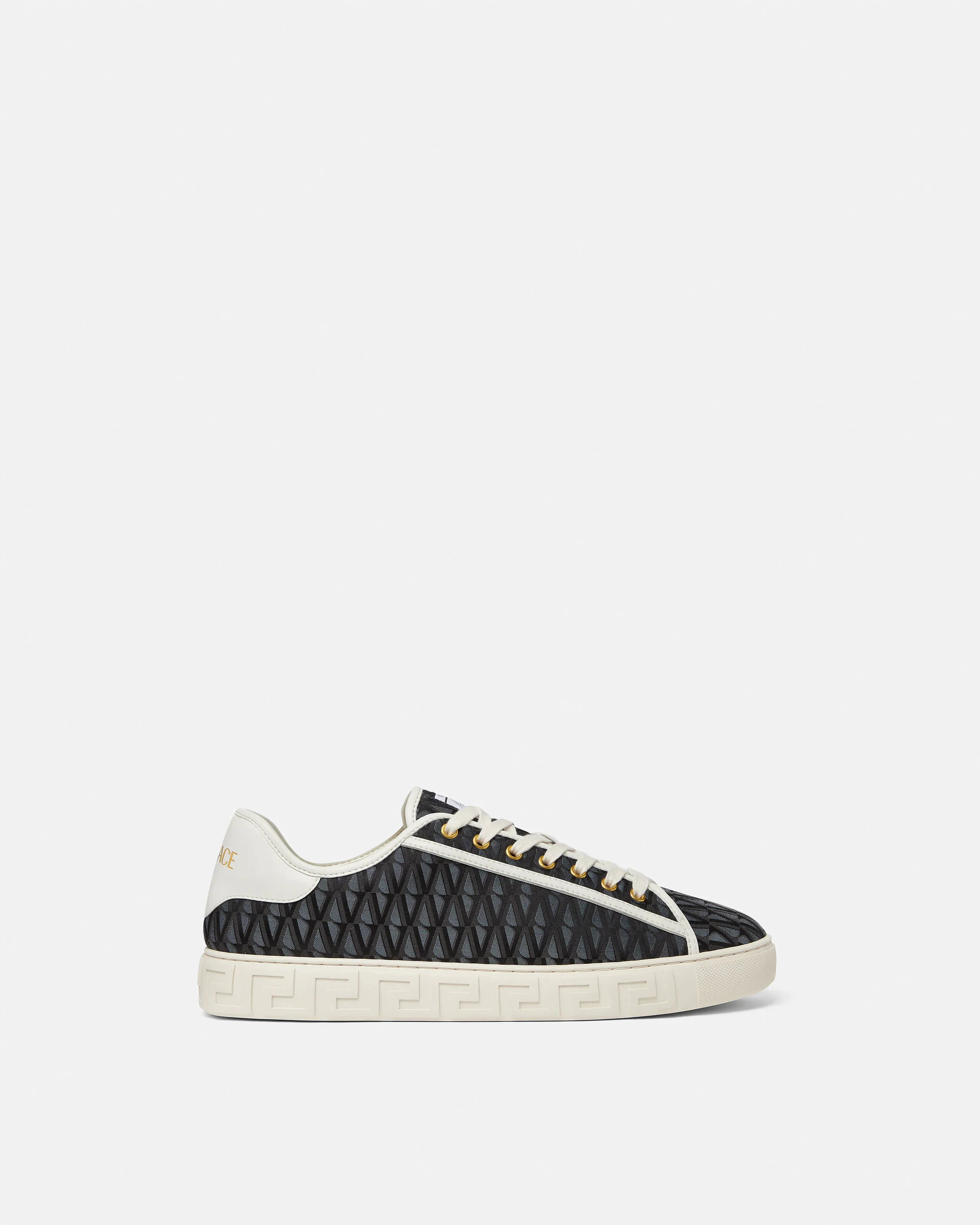 Greca Jacquard Canvas Sneakers - 1