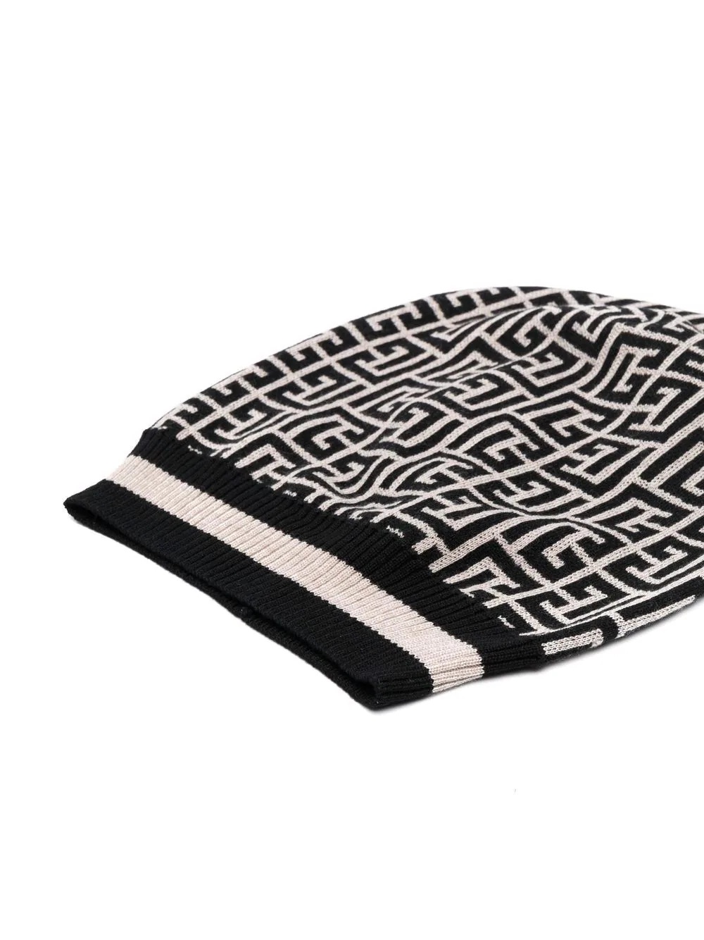 two-tone monogram intarsia-knit hat - 2