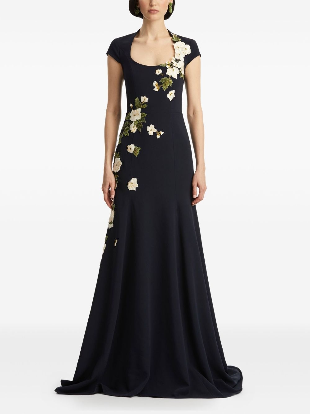 floral-embroidered evening dress - 2