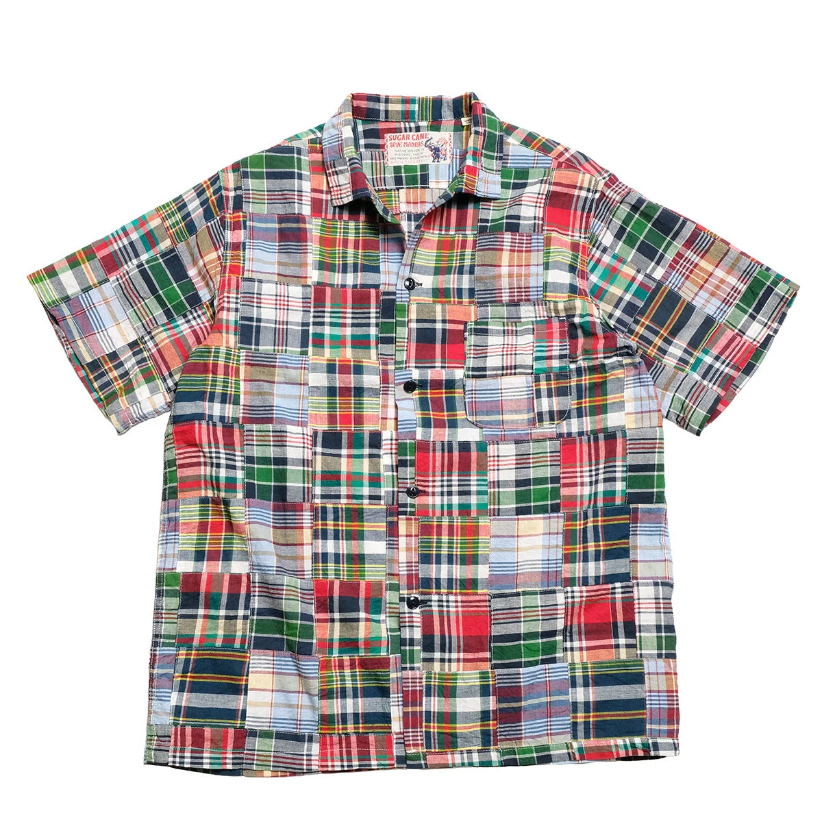 MADRAS CHECK PATCHWORK S/S OPEN SHIRT - SC39739 - 1