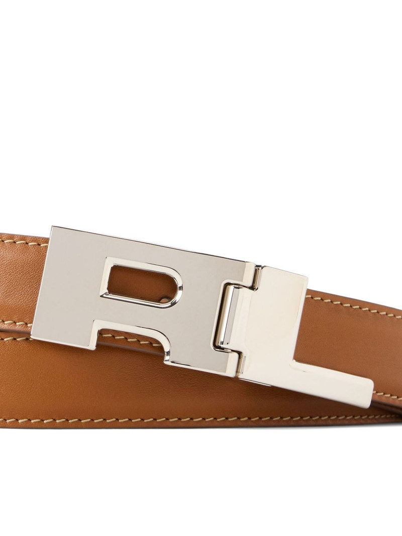 Ralph Lauren logo-plaque leather belt outlook