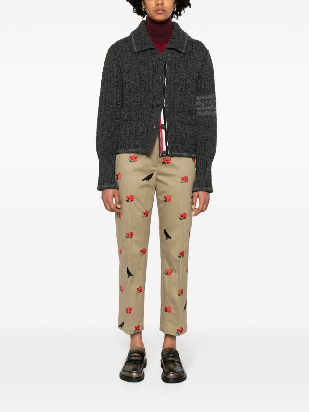 mid-rise tailored twill trousers - 2