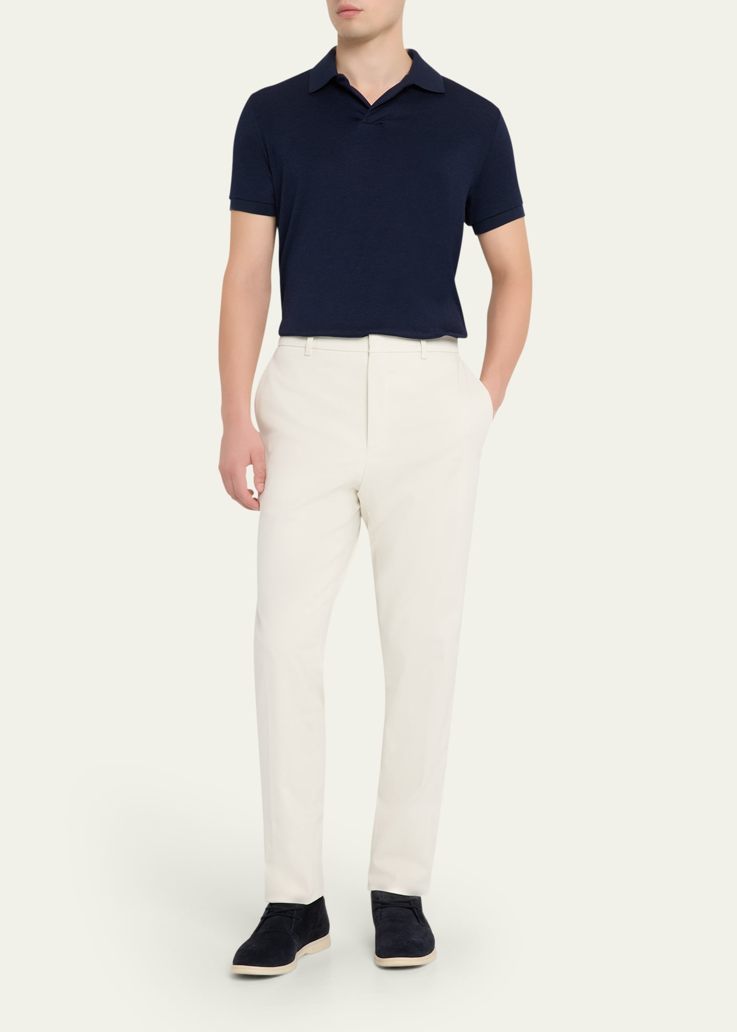 Men's Jarno Cotton Straight Fit Flat-Front Pants - 2