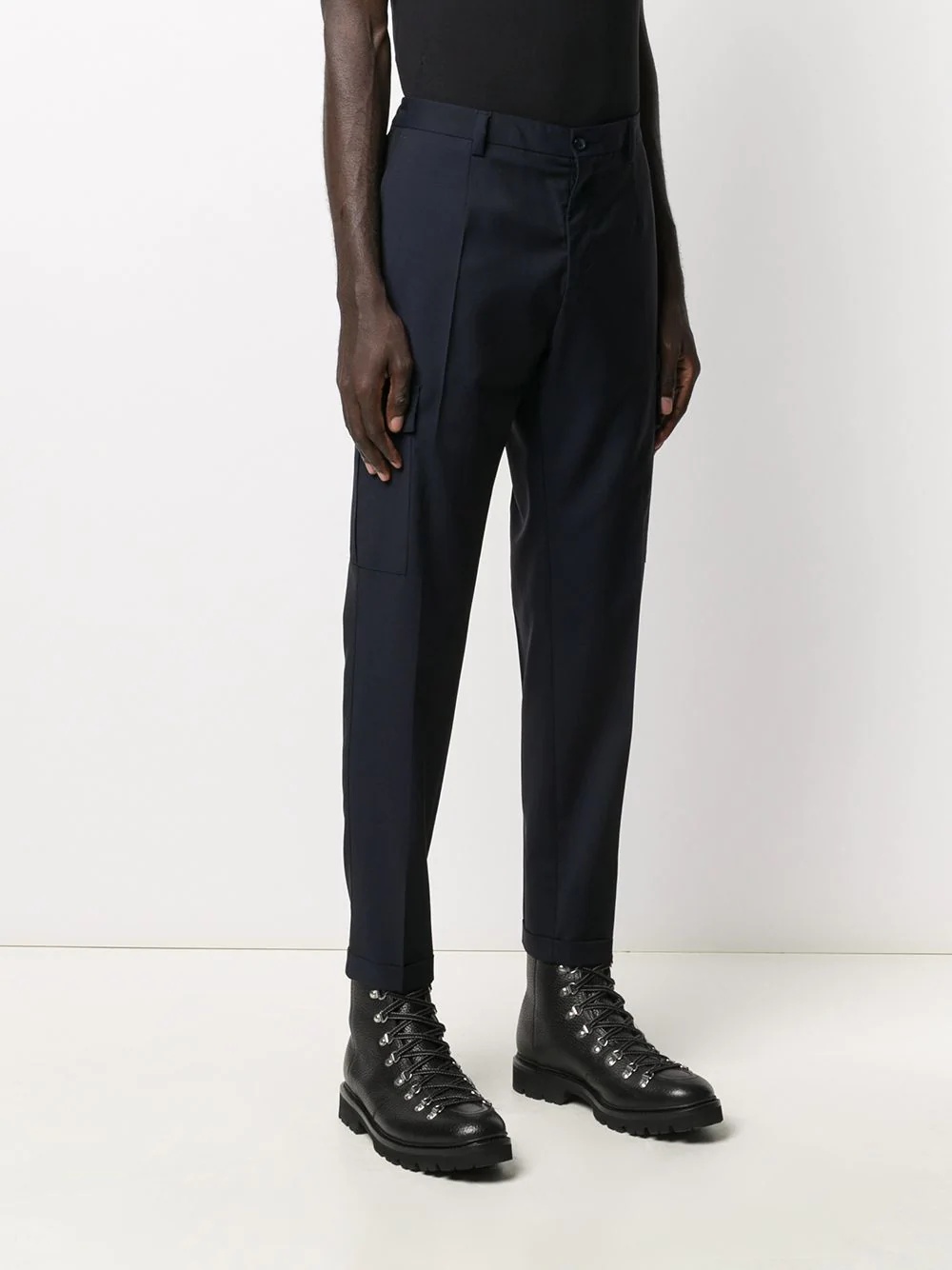 patch-pocket tapered trousers - 3