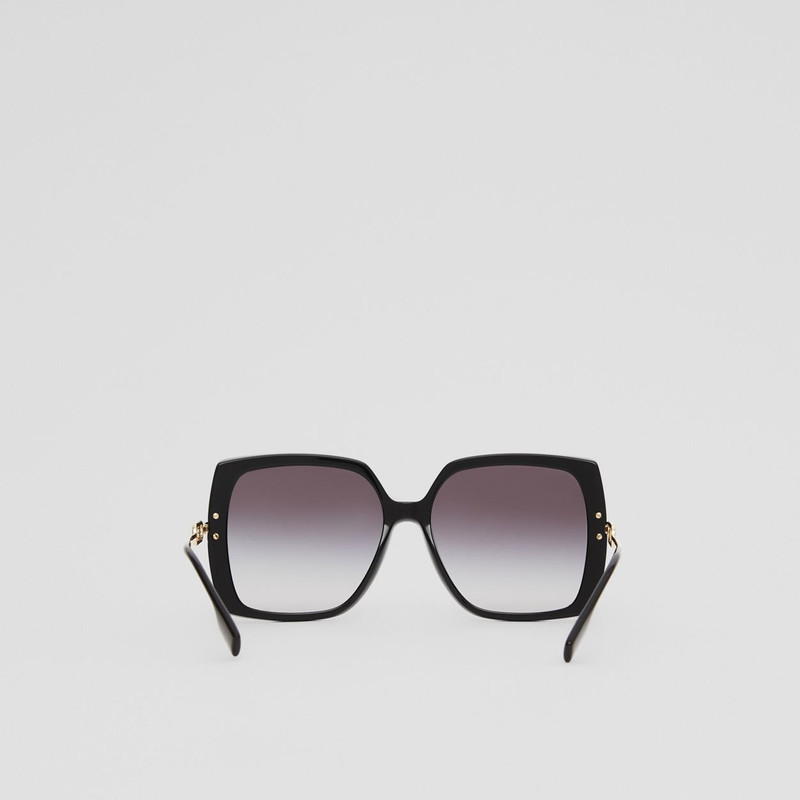 Chain-link Detail Oversized Square Frame Sunglasses 6