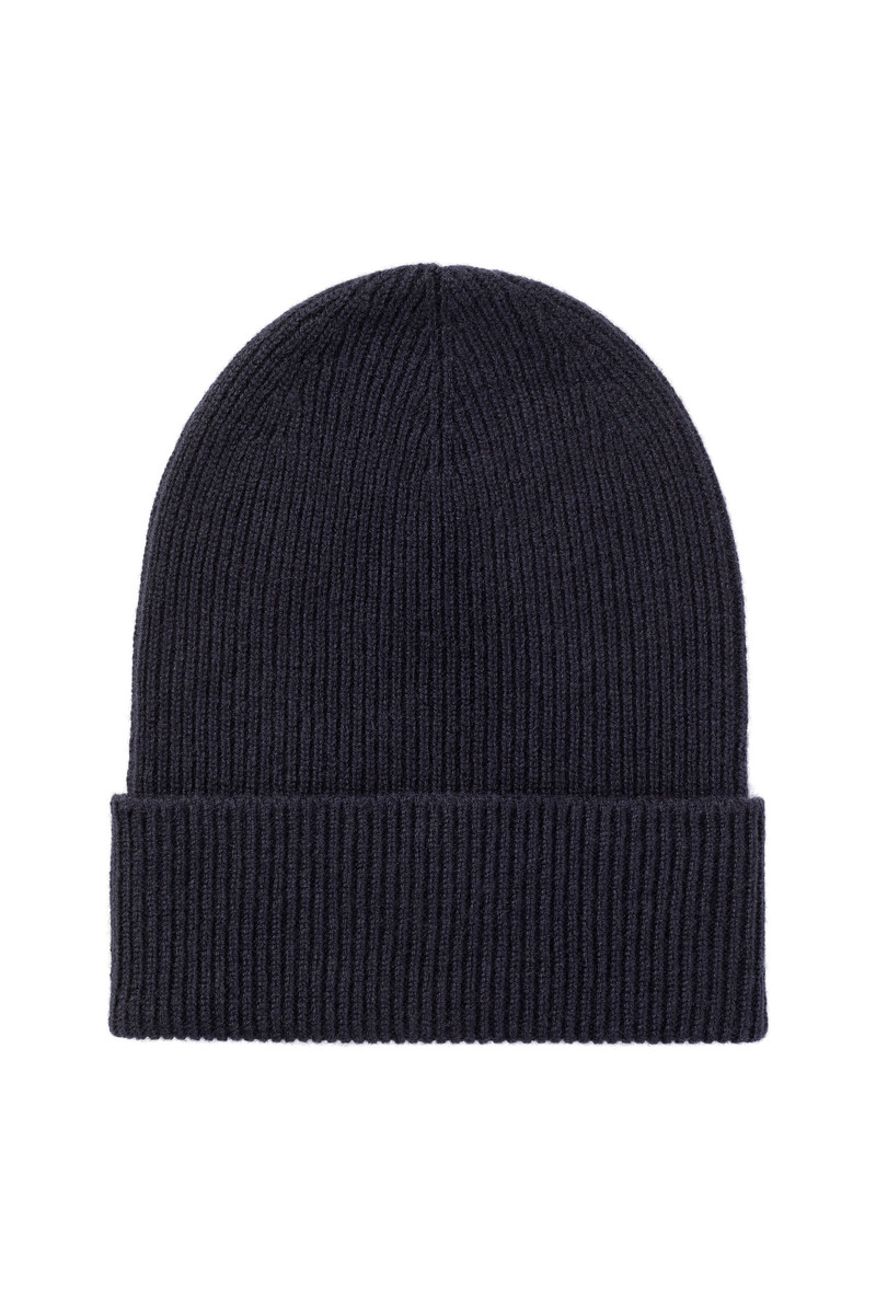 Slouchy Navy Cashmere Beanie 1