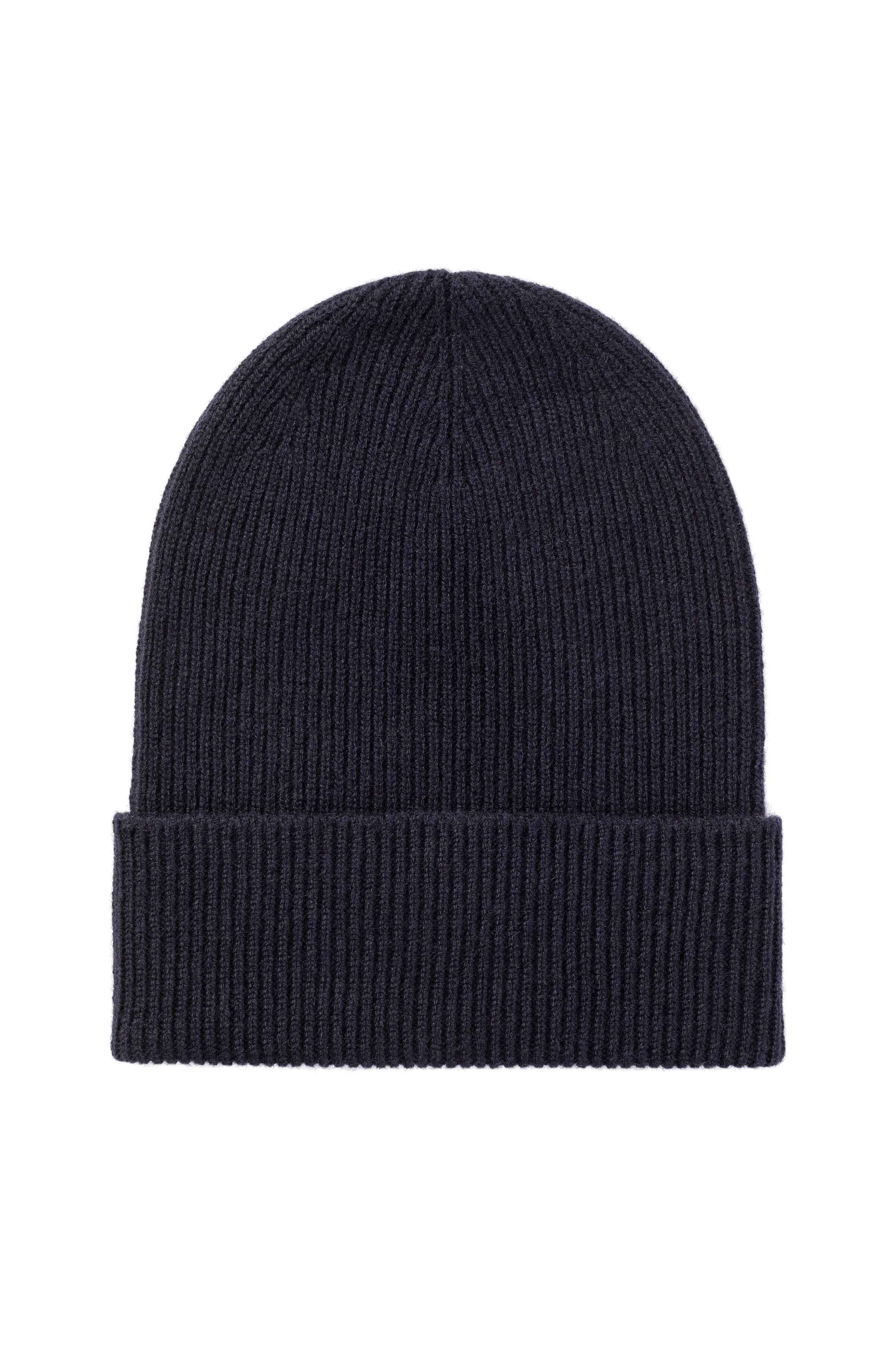 Slouchy Navy Cashmere Beanie - 1