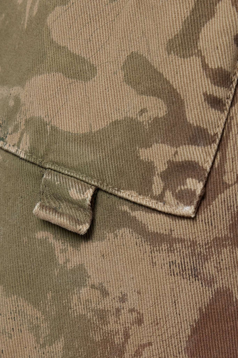 Effie camouflage-print 목화-twill 넓은 다리 바지 5