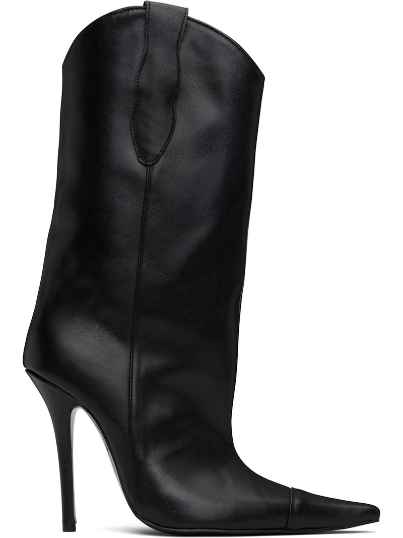 Black Mid-Calf Cowgirl Boots 1