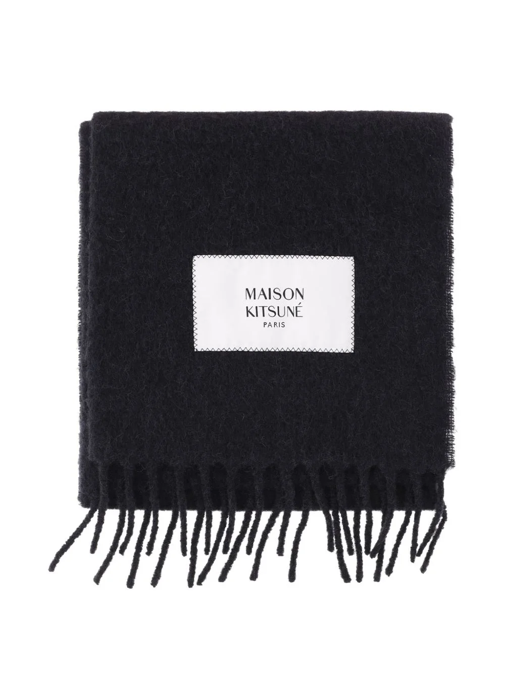 fringed alpaca-blend scarf - 1