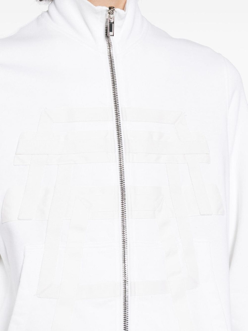logo-embossed zip-front cotton jacket 5
