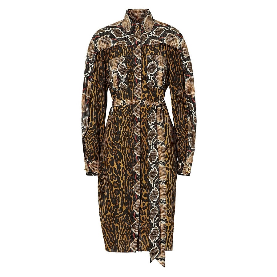 Burberry Ladies Animal Print Shirt-style Dress - 7