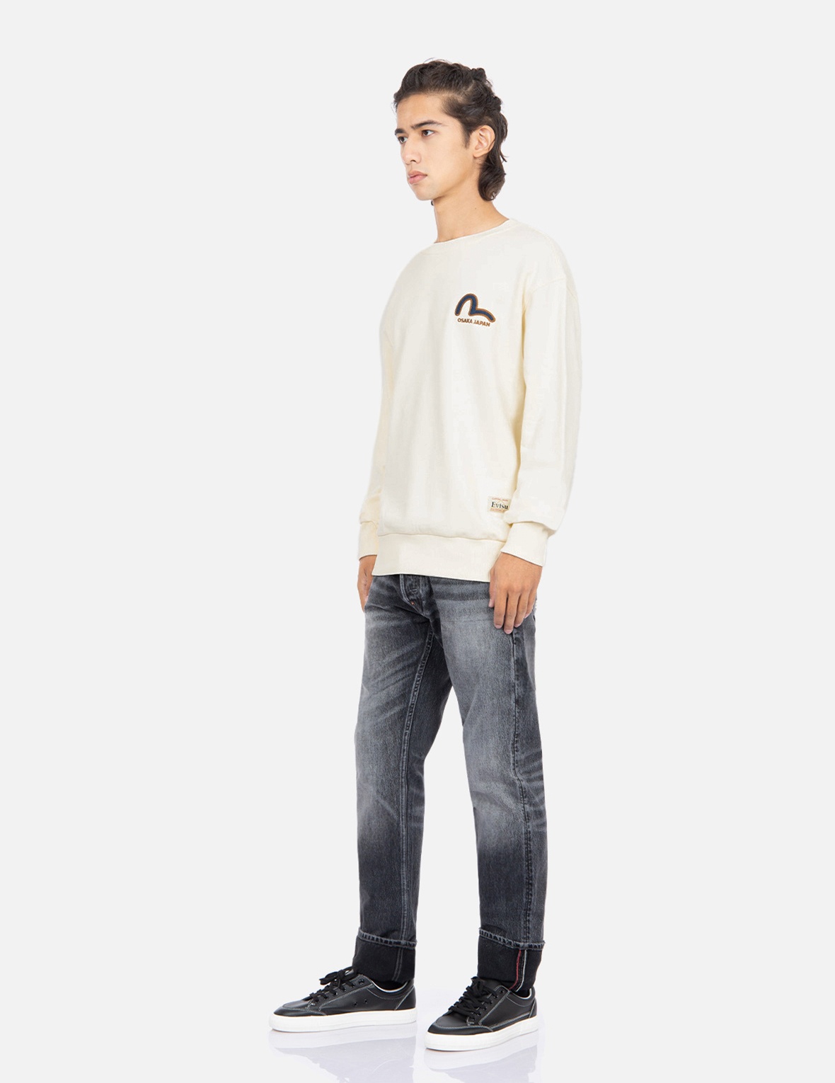 KAMON LOGO DENIM APPLIQUÉ SWEATSHIRT - 4