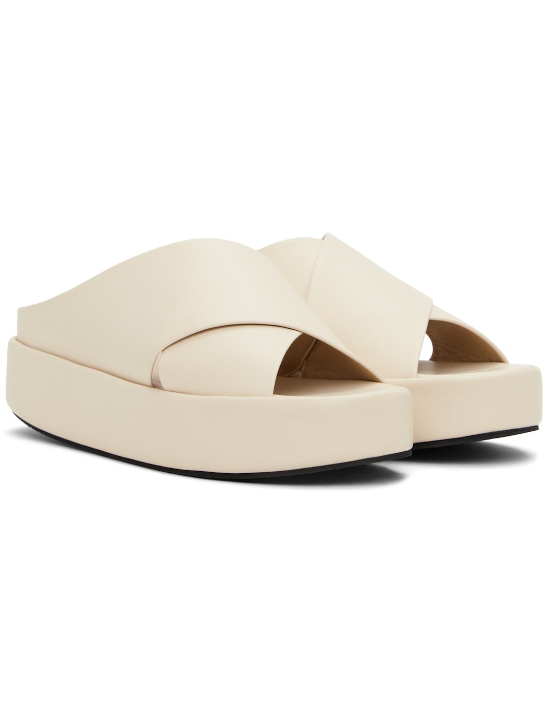 Off-White Cross Platform Sandals - 4