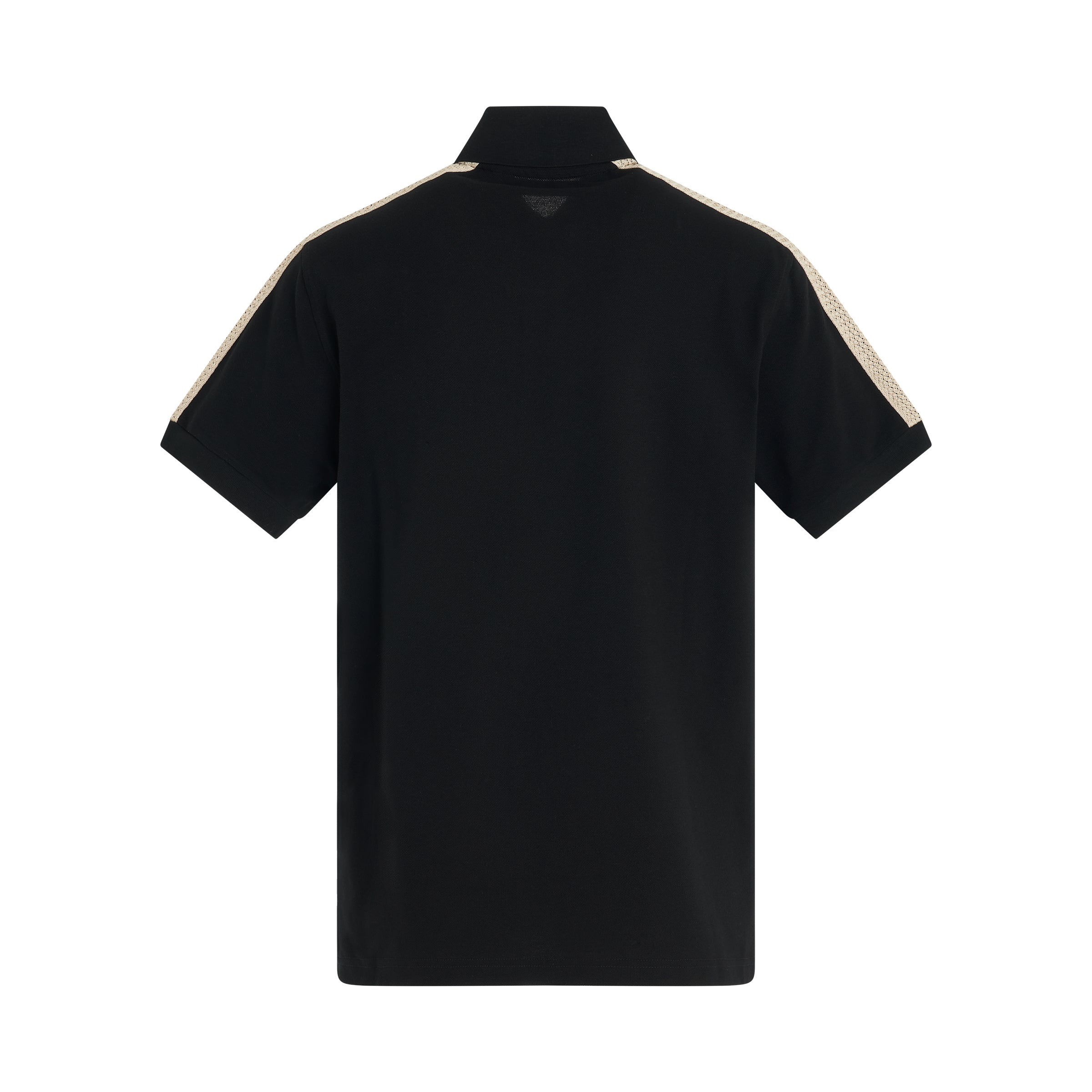 Monogram Track Polo in Black/Off White - 4