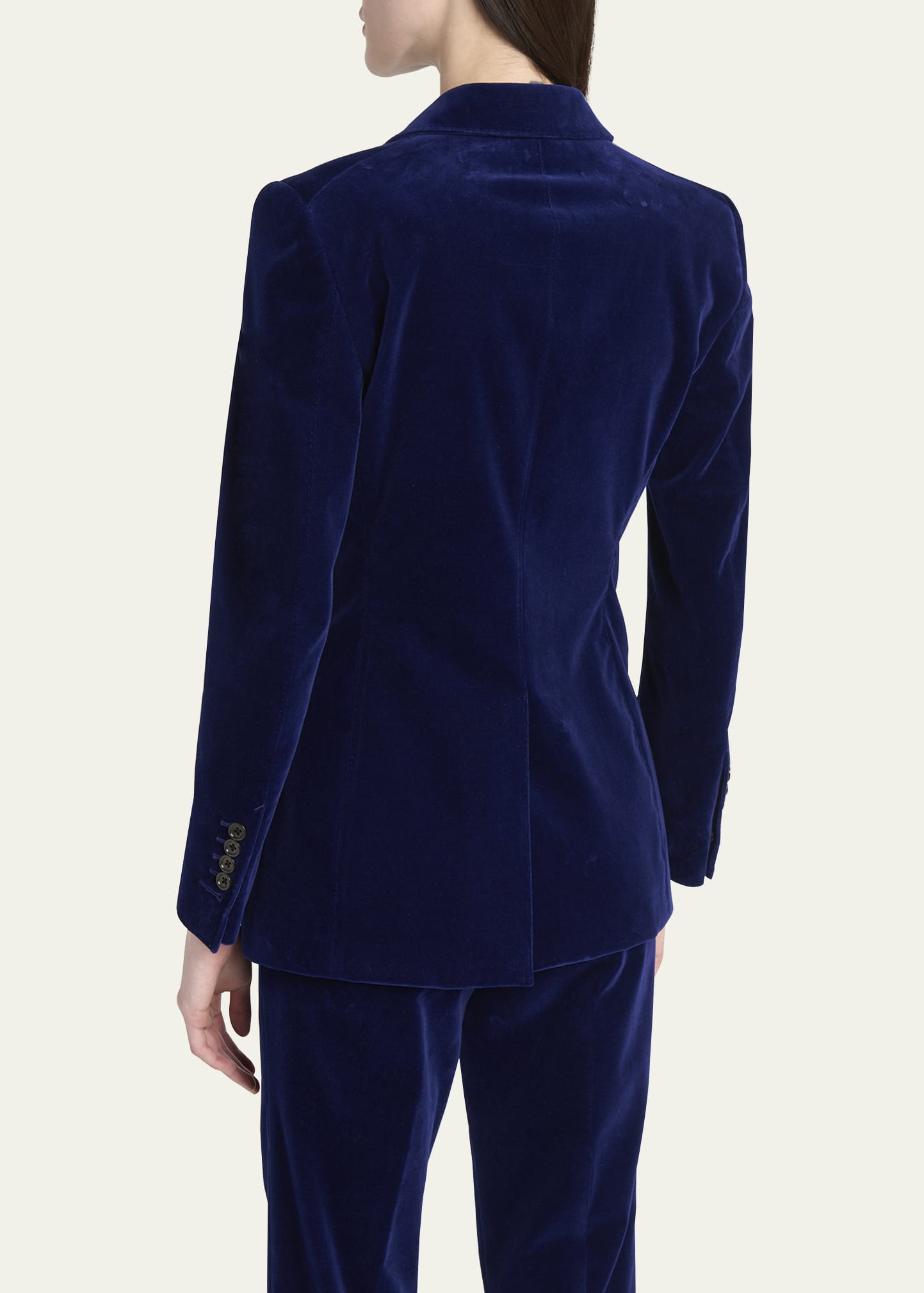 Single-Breasted Velvet Blazer - 3