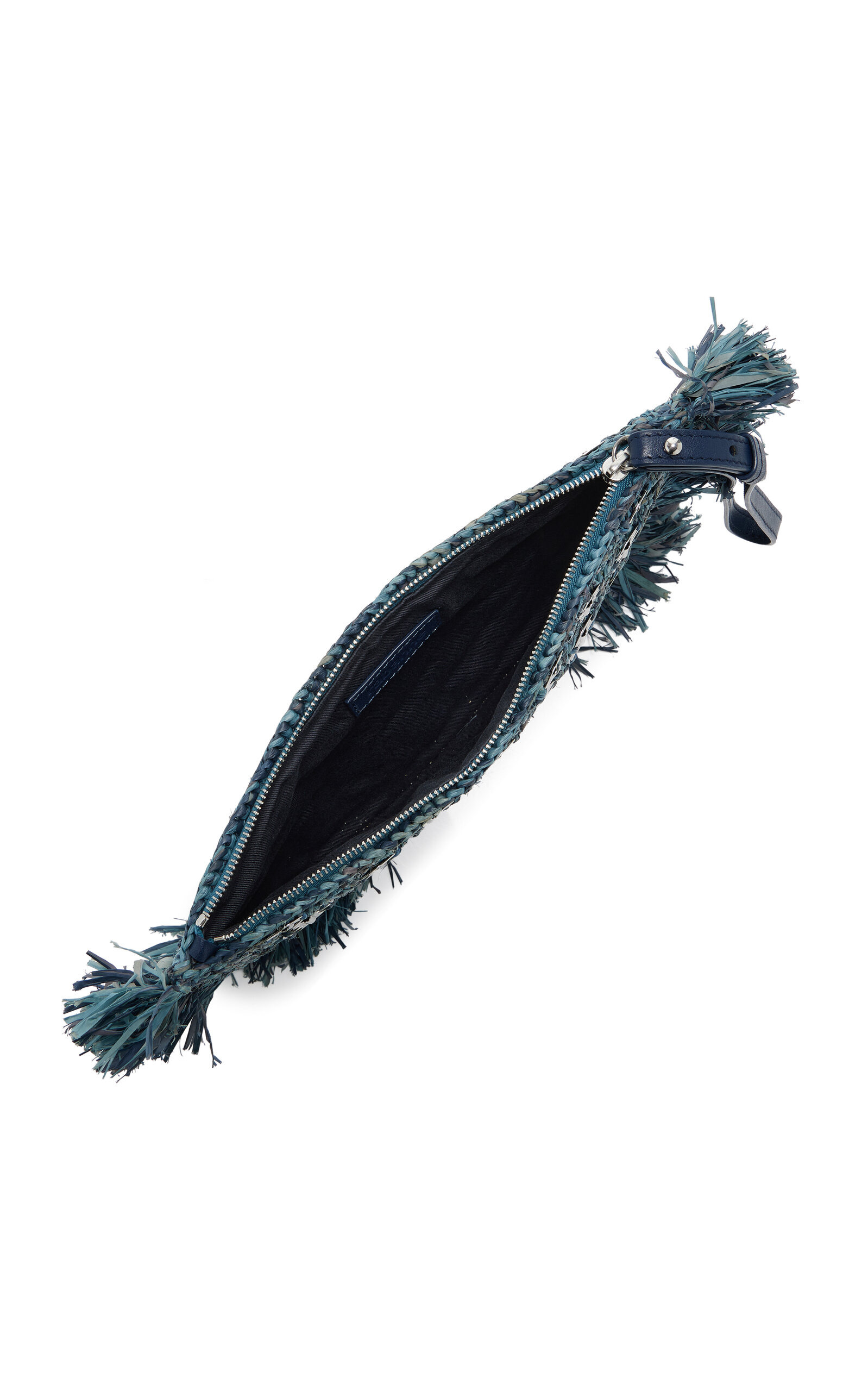 1969 Fringed Raffia Pochette blue - 6