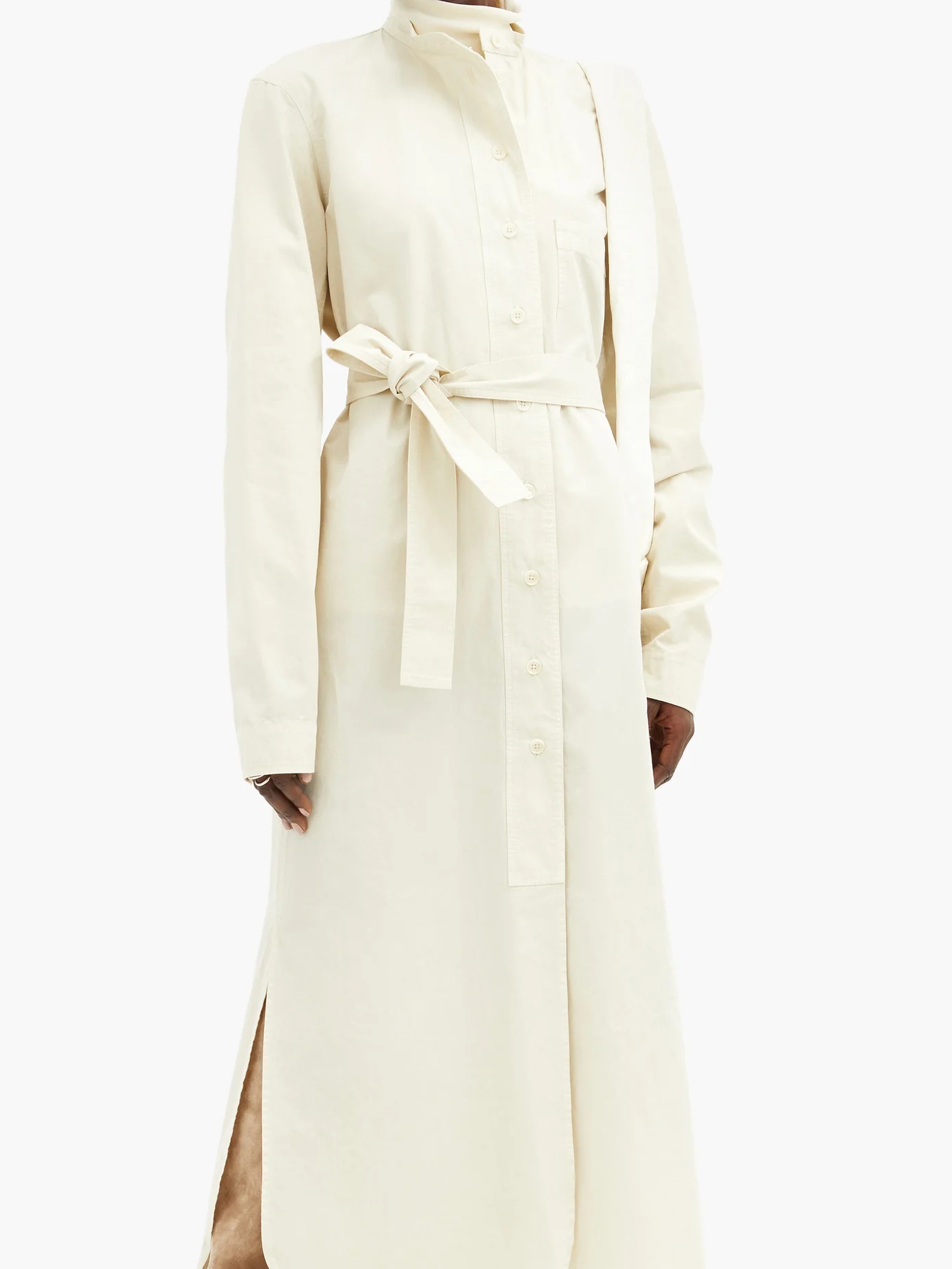 Belted cotton-poplin shirt dress - 6