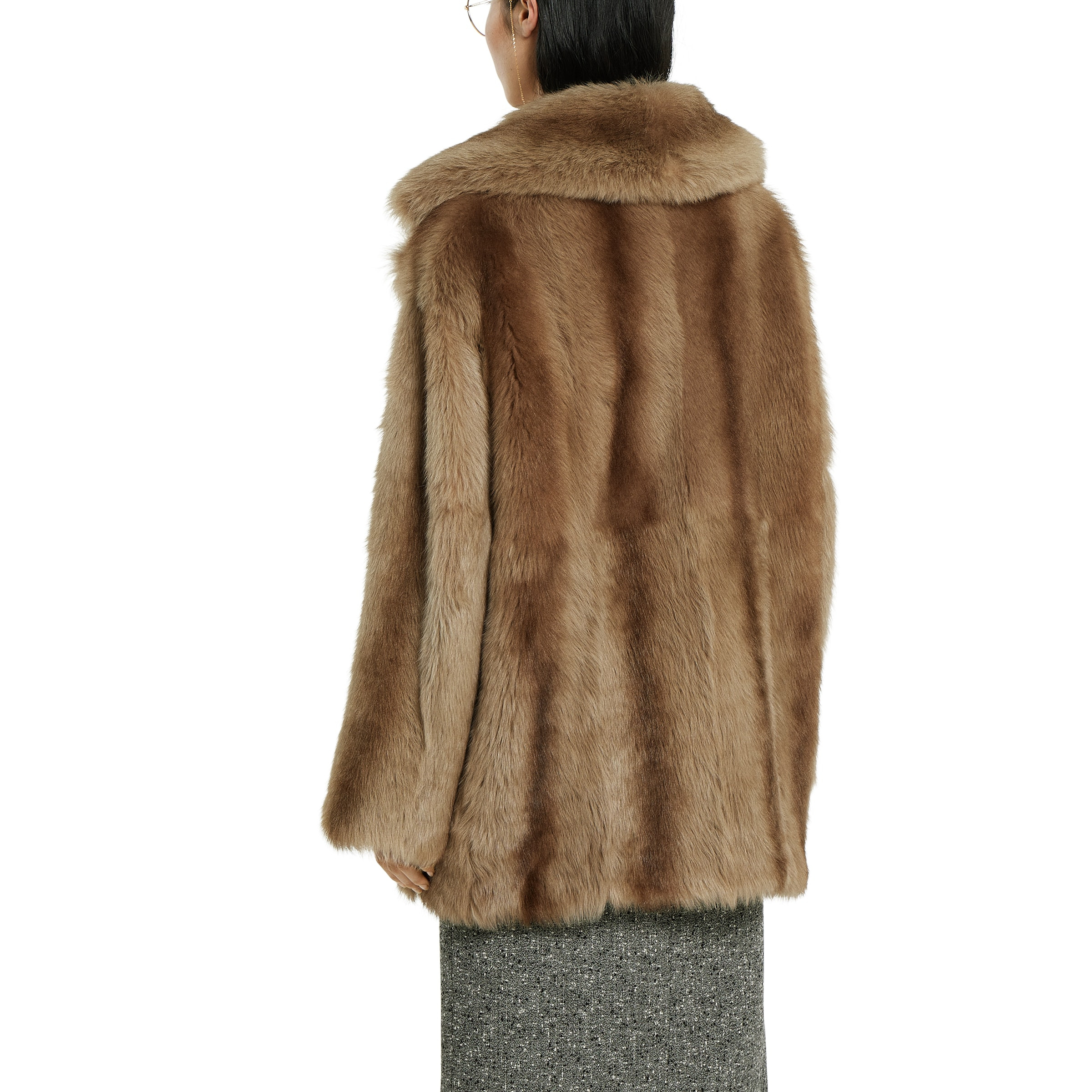Degradé soft shearling peacoat - 4