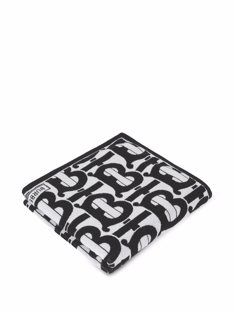 Monogram-pattern jacquard cotton bath towel 3