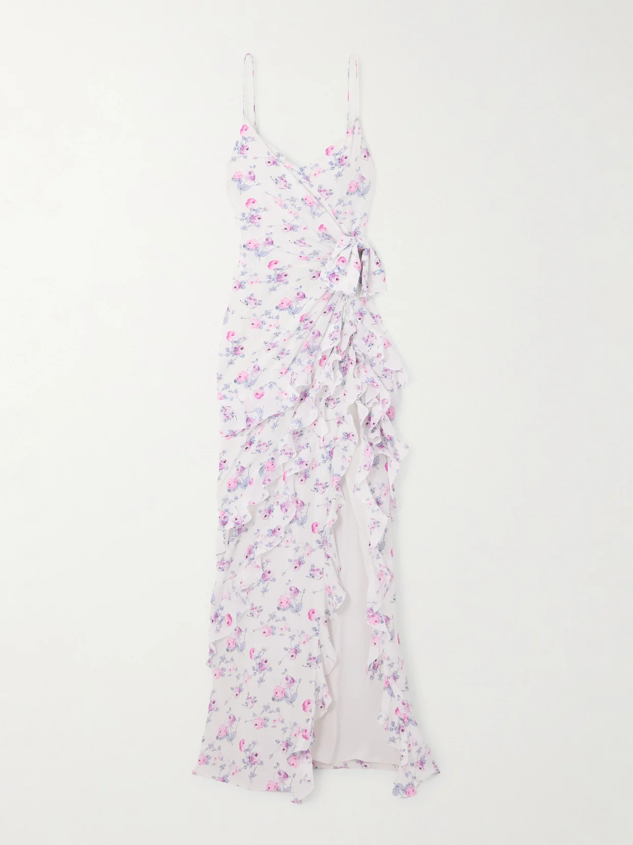 Ruffled Floral-print Silk-satin Gown - 1
