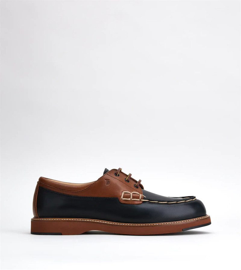 LACE-UPS IN LEATHER - BLACK, BROWN 1