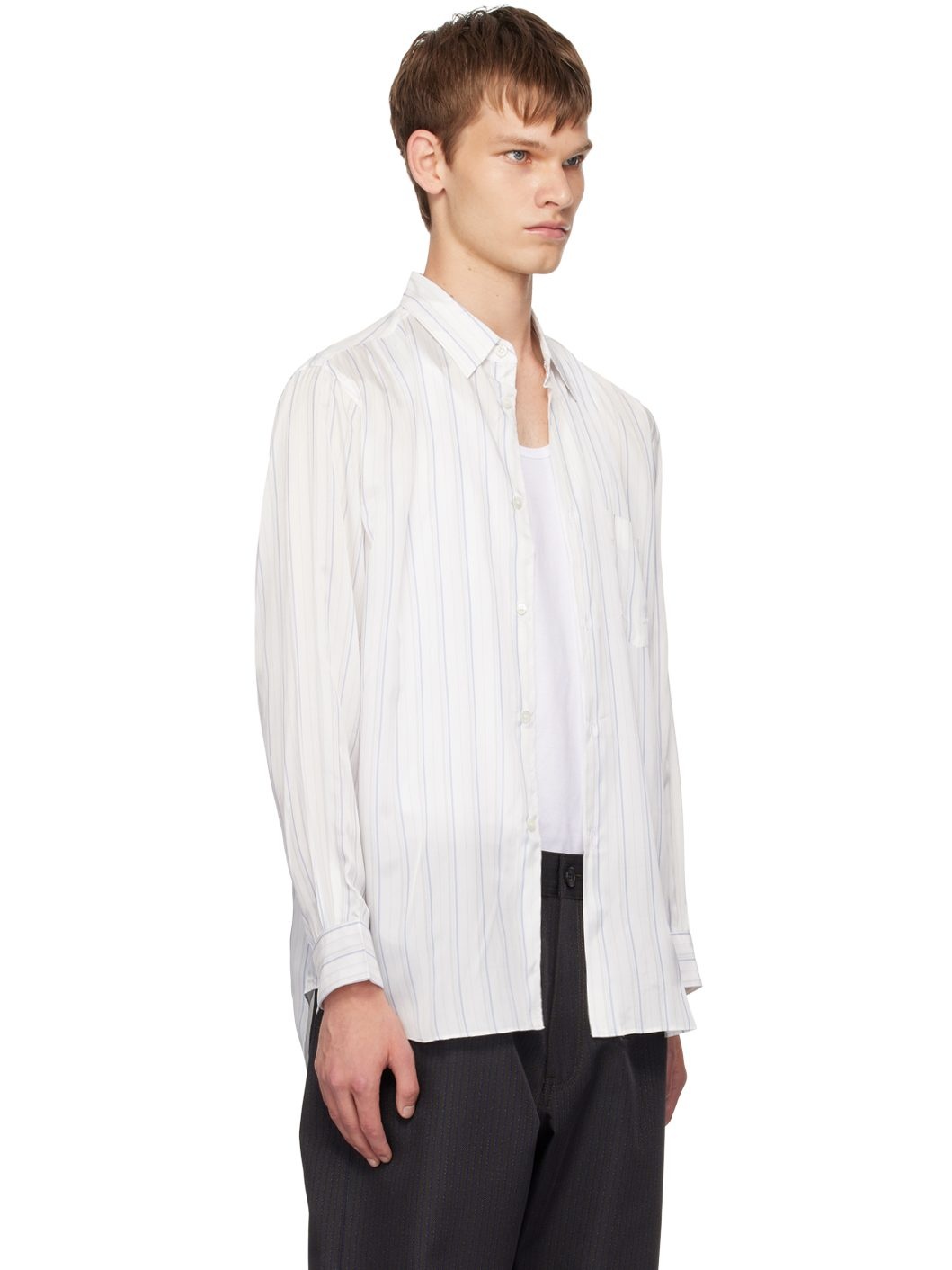 White Striped Shirt - 2