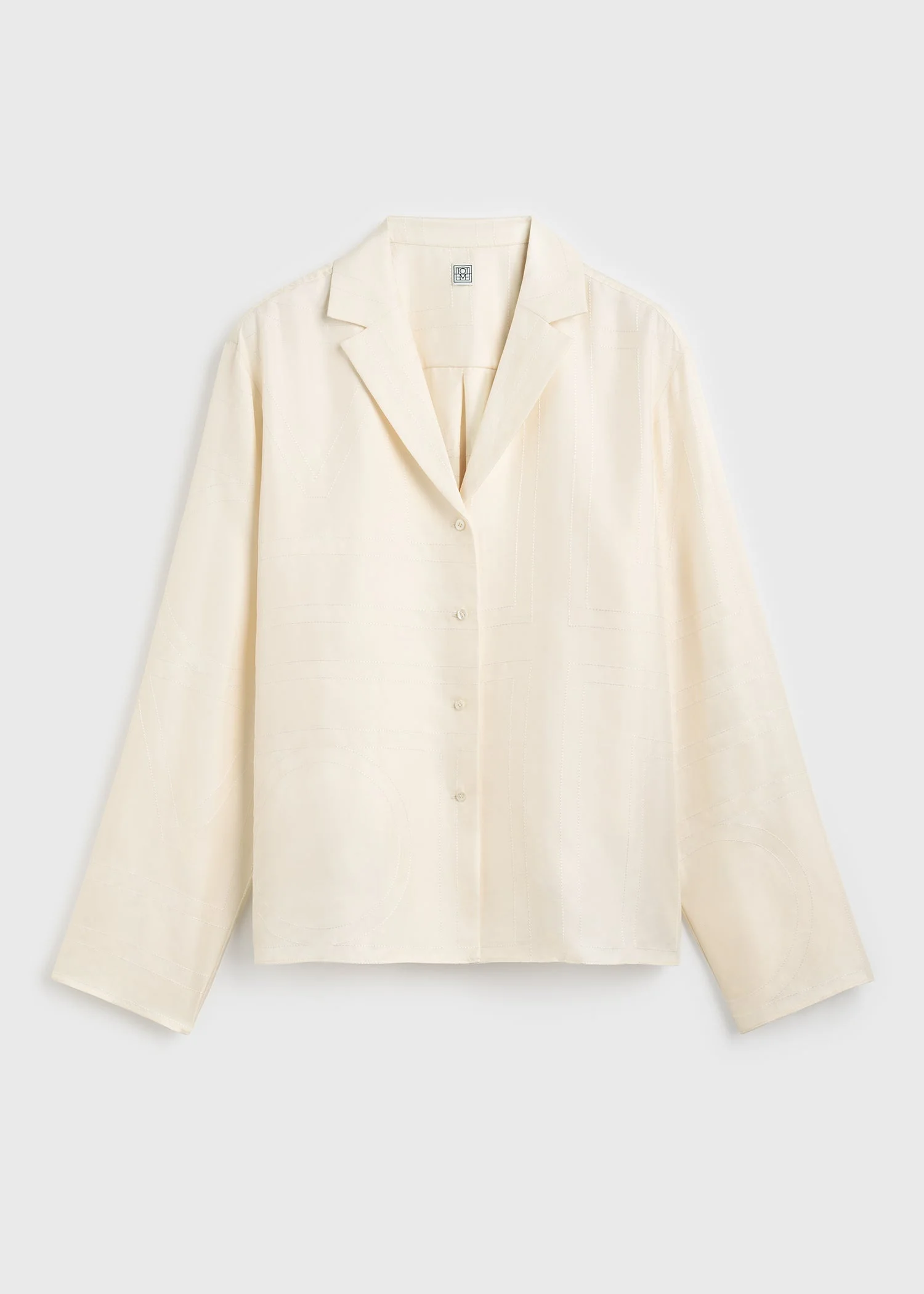 Monogram silk pj top cream - 1