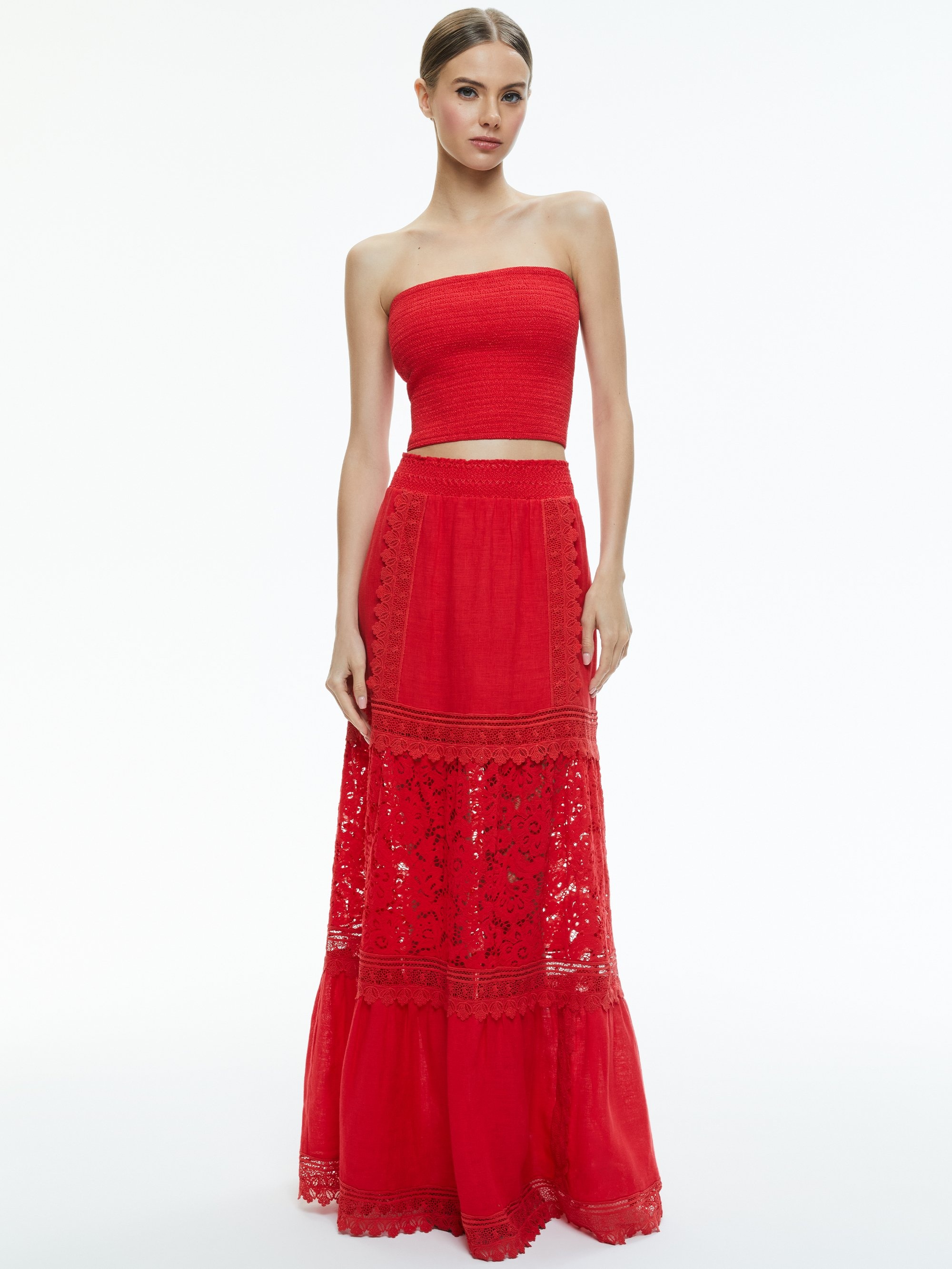 REISE EMBROIDERED TIERED MAXI SKIRT - 3