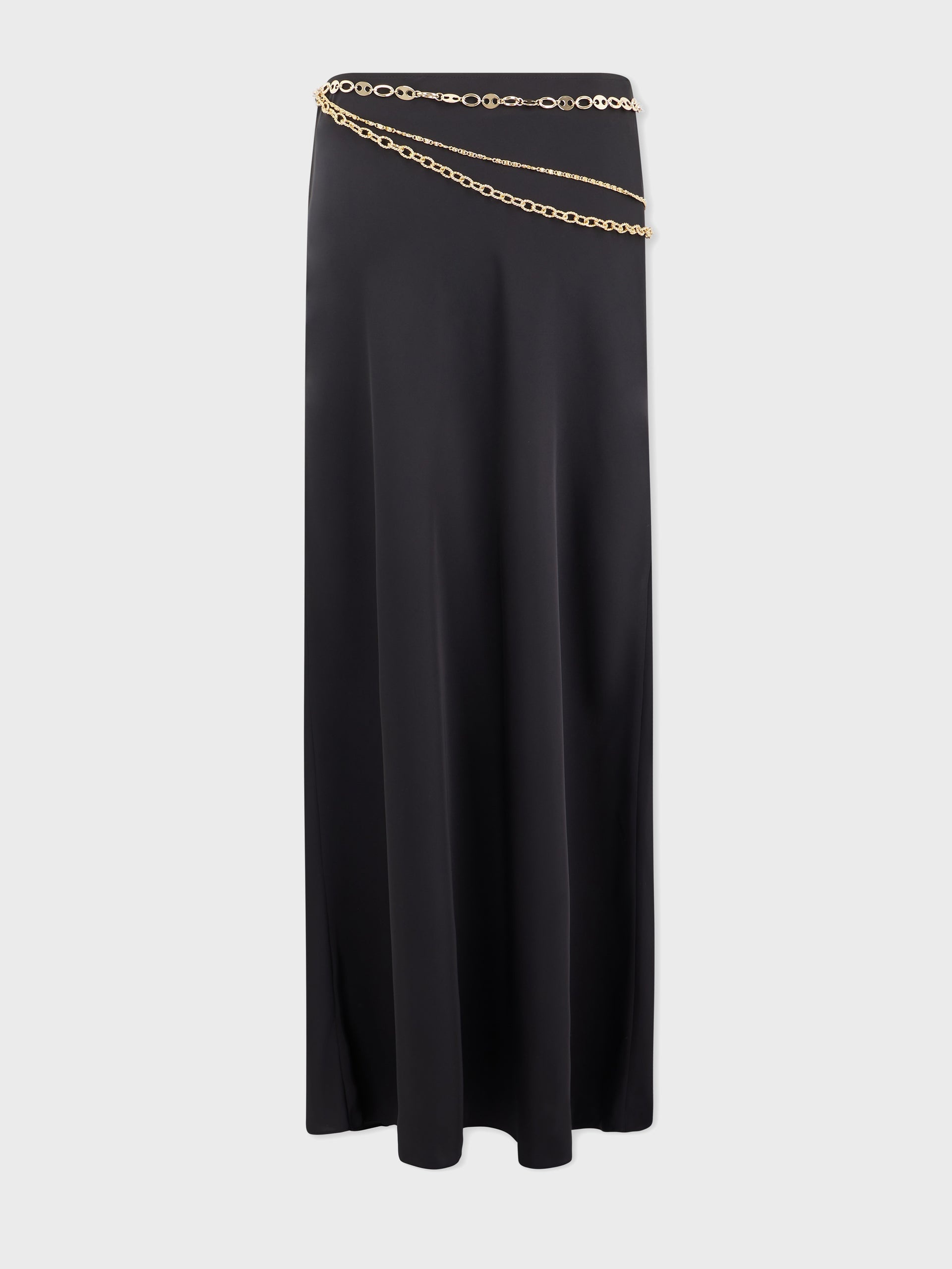 LONG BLACK SKIRT EMBELLISHED WITH "EIGHT" SIGNATURE CHAIN - 6