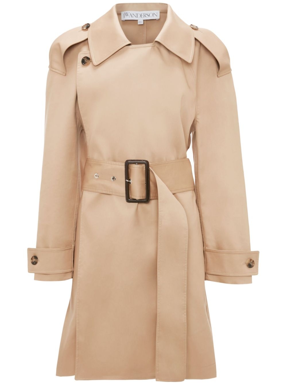 wrap-front trench coat - 1