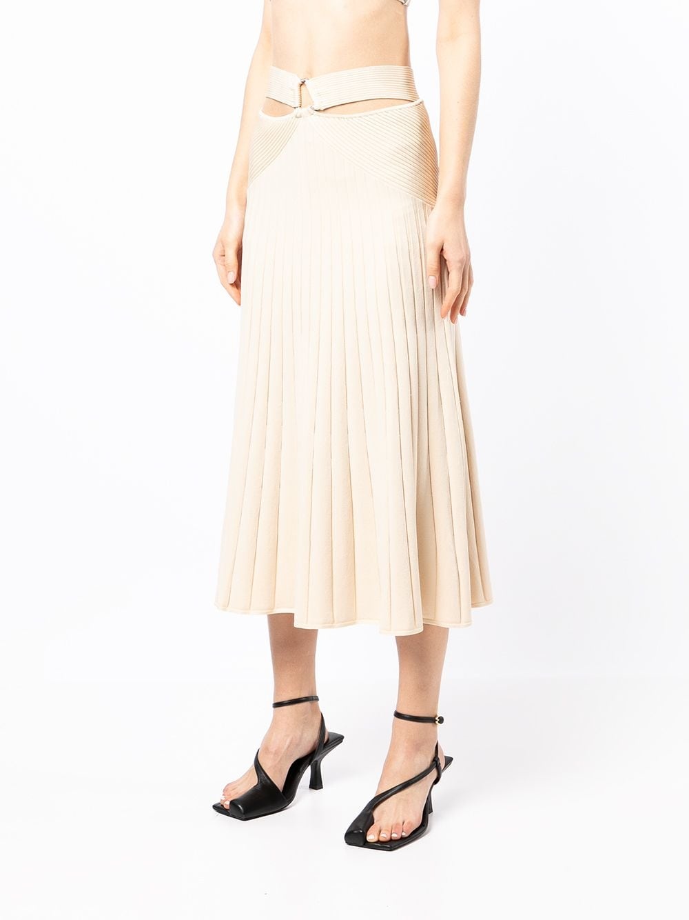 arabella compact ribbed-knit skirt - 3