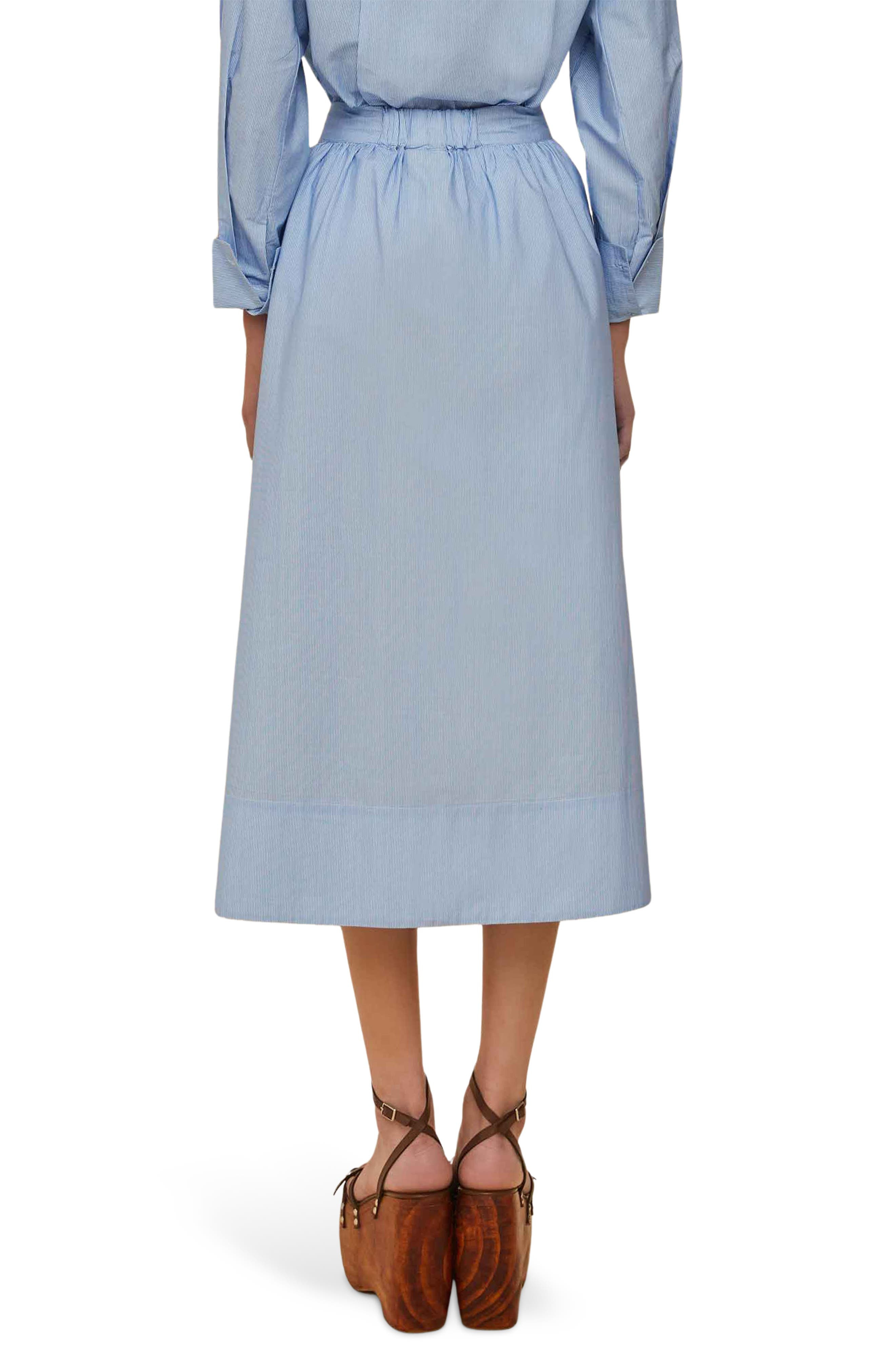 FARM Rio Blue Banana Cocina Stripe Cotton Midi Skirt at Nordstrom - 2