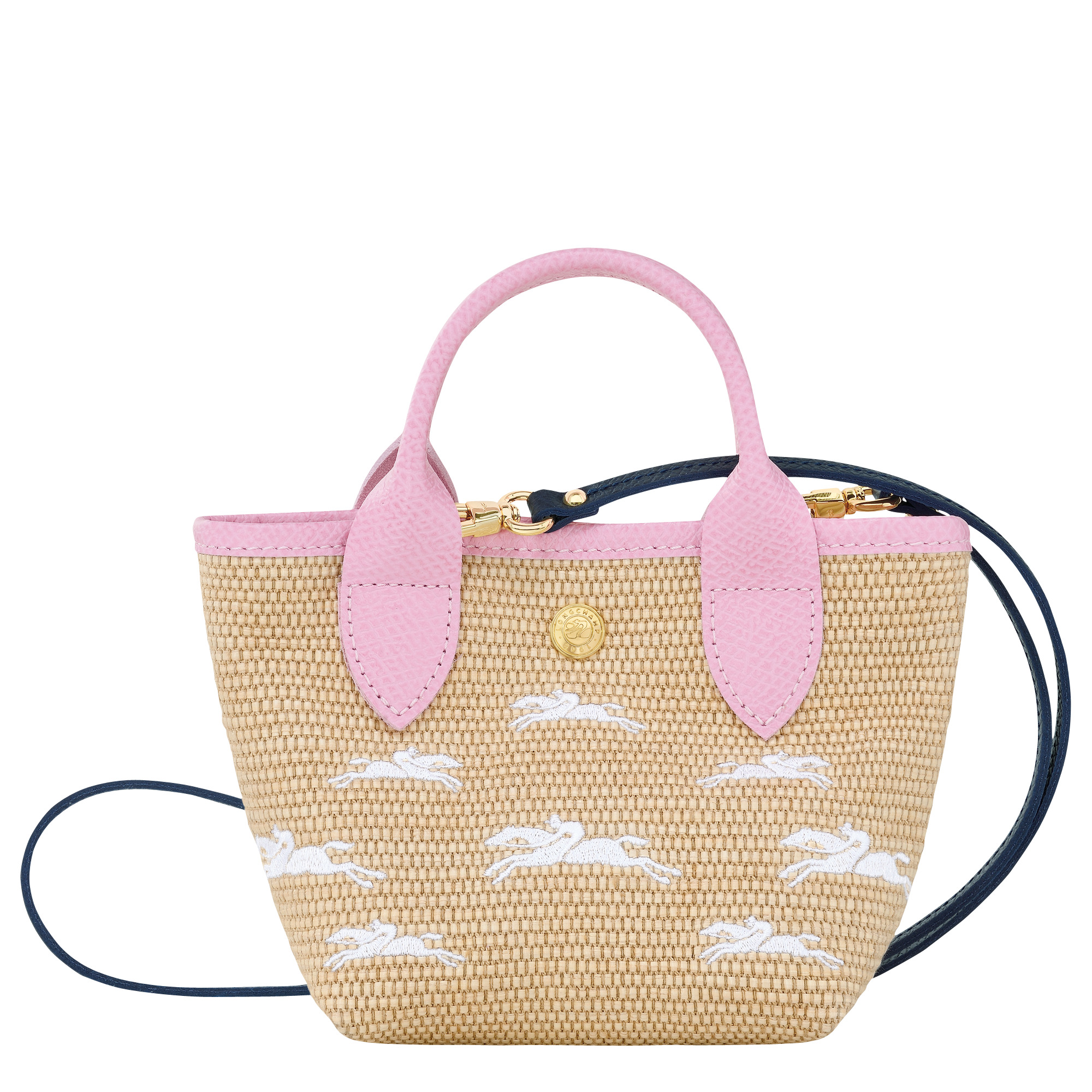 Longchamp Le Panier Pliage XS Basket Pink - Canvas | REVERSIBLE