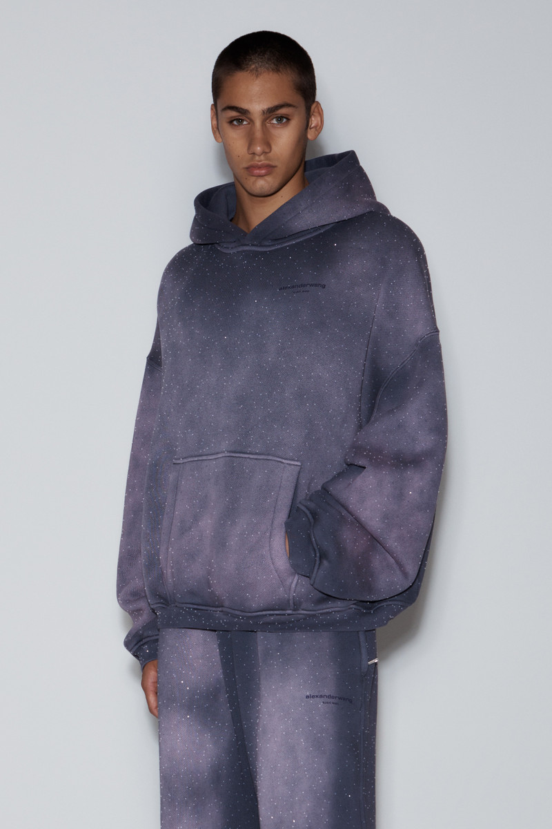 Alexander Wang Unisex Crystal Hotfix Hoodie | REVERSIBLE