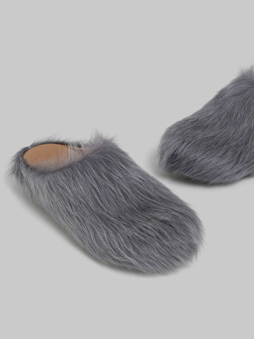 GREY LONG-HAIR CALFSKIN FUSSBETT SABOT - 5