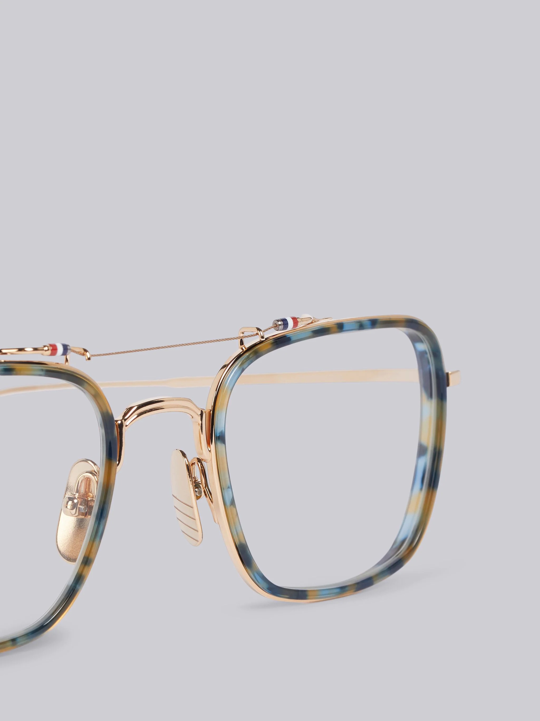TB816 - Navy Tortoise Retangular Aviator Sunglasses 2