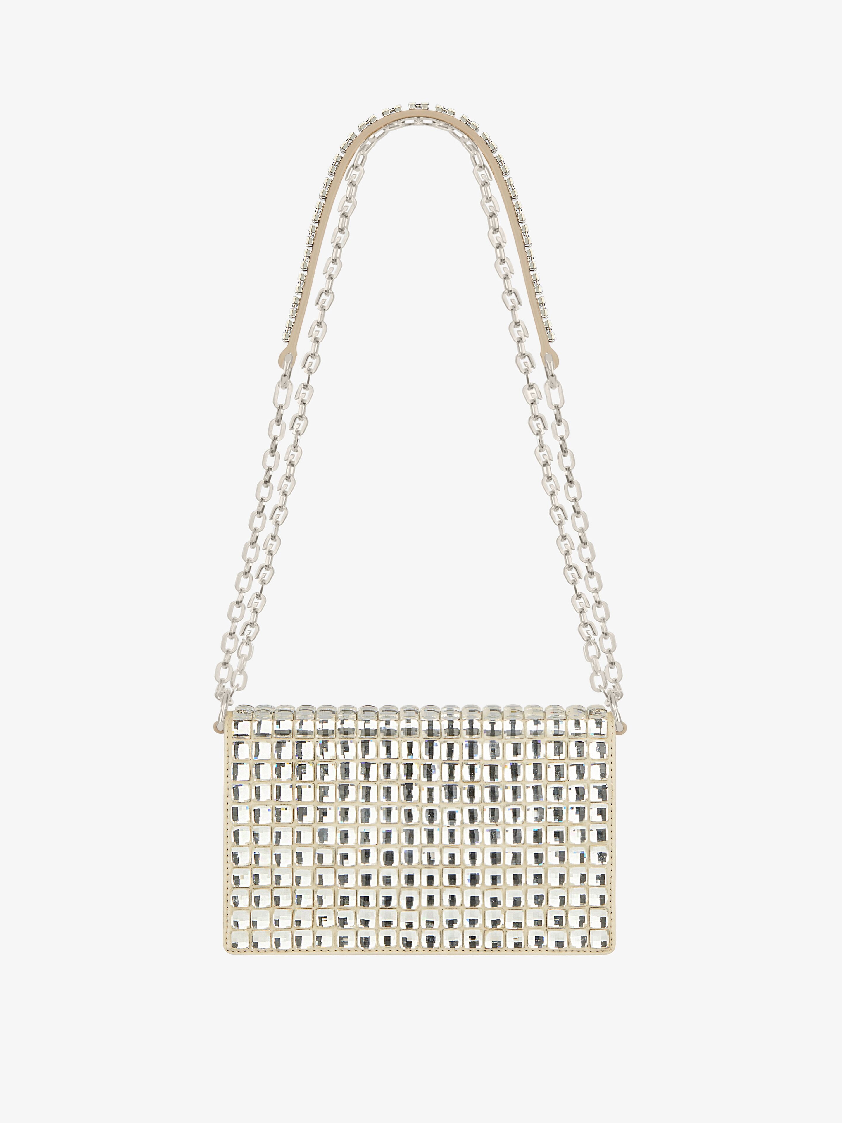 SMALL 4G BAG IN SATIN WITH STRASS AND CHAIN - 4